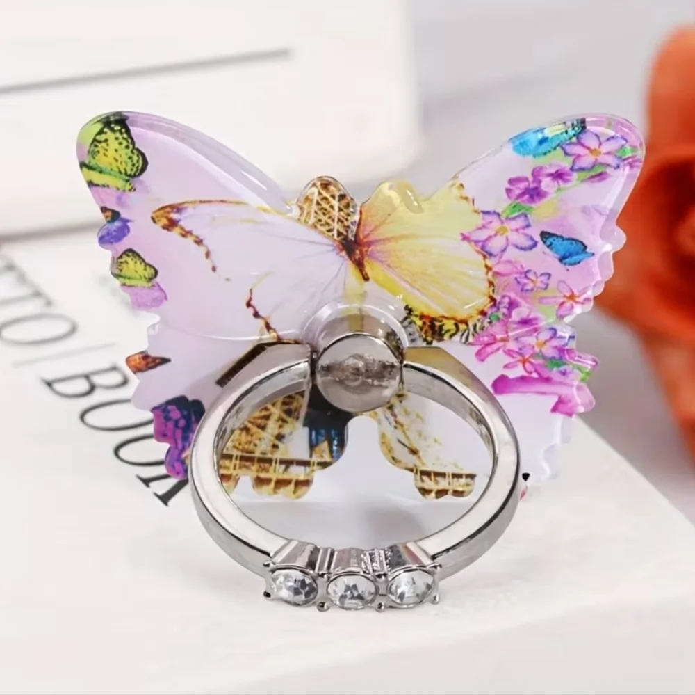 Cellphone Butterfly‎ Diamond Ring Holder Rotates 360 Degrees, Cellphone Stand
